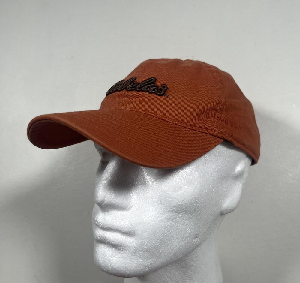 Cabela's Hat Cap Strap Back Mens One Size Orange Twill Outdoor Hiking Fishing